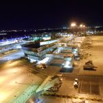 Aerostazione di Bari Palese vista notturna ala est